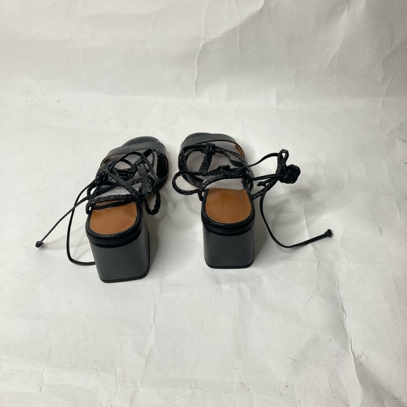 H by Halston Piper Black Leather Sandal Heels - Picture 7 of 7